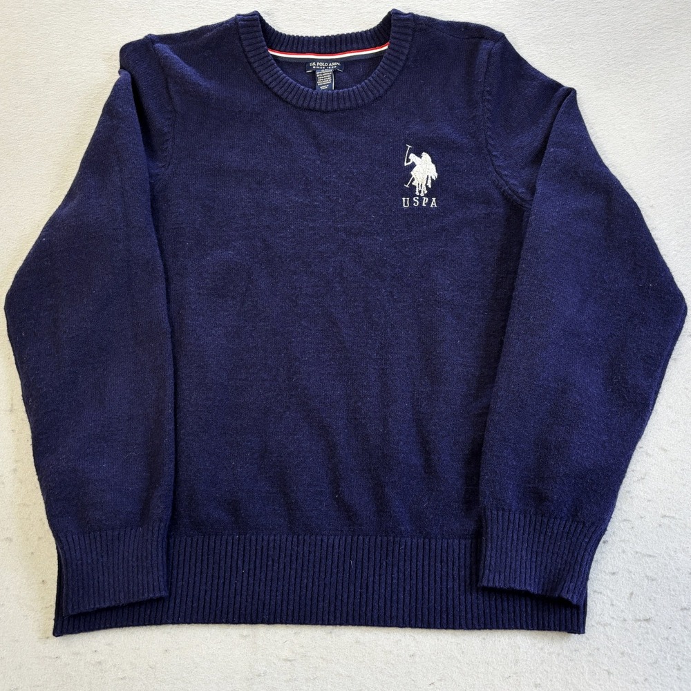 Vintage U.S. Polo Assn. Sweater Mens XL Navy Blue Crewneck Embroidered Big Pony